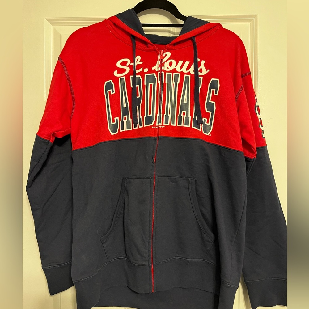 St. Louis Cardinals Hooded Zip Sweatshirt, unisex, size M